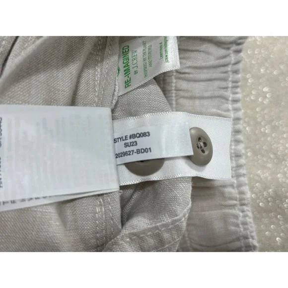 NWT J. Crew Men's XS Beach Linen Pant Flax $118